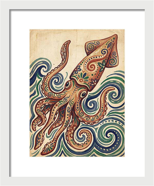 Squid Folk In Vibrant Waves