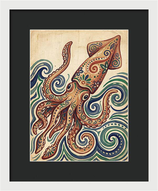 Squid Folk In Vibrant Waves