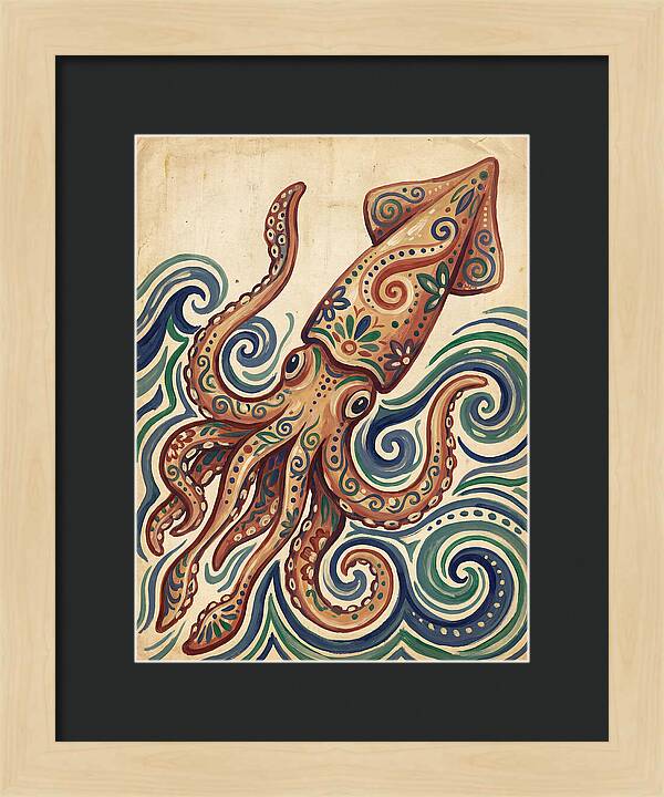 Squid Folk In Vibrant Waves