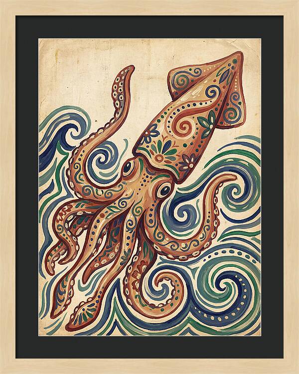 Squid Folk In Vibrant Waves