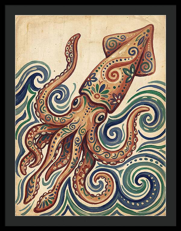 Squid Folk In Vibrant Waves