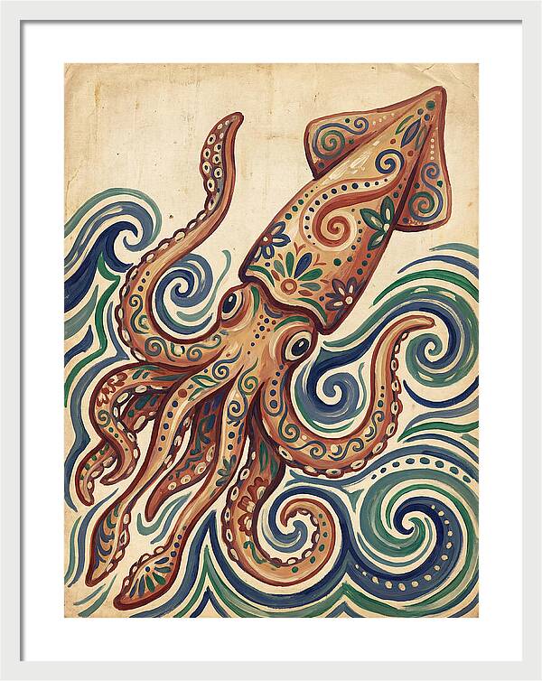 Squid Folk In Vibrant Waves