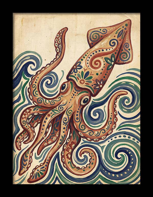 Squid Folk In Vibrant Waves