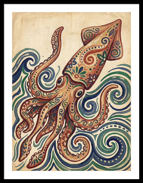 Squid Folk In Vibrant Waves