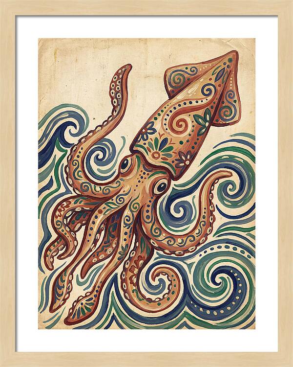 Squid Folk In Vibrant Waves