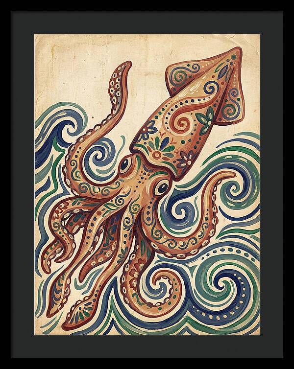Squid Folk In Vibrant Waves
