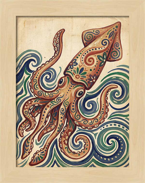 Squid Folk In Vibrant Waves