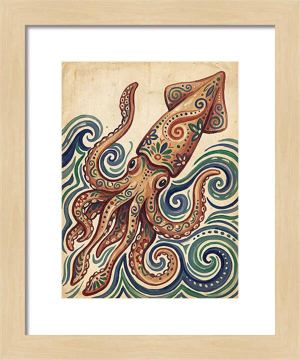 Squid Folk In Vibrant Waves