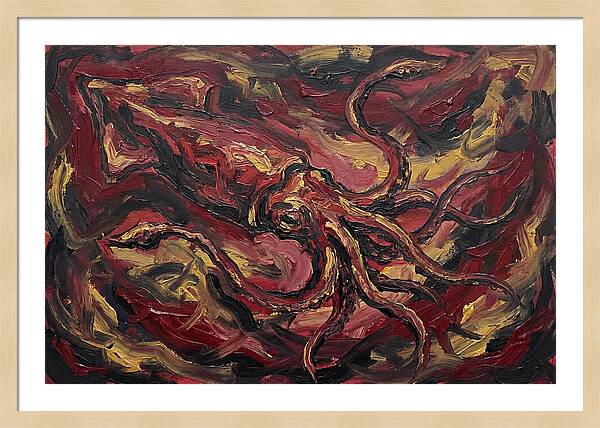 Squid In Fiery Motion