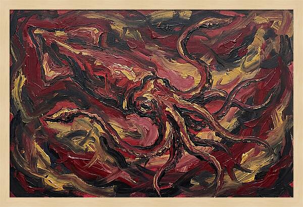 Squid In Fiery Motion