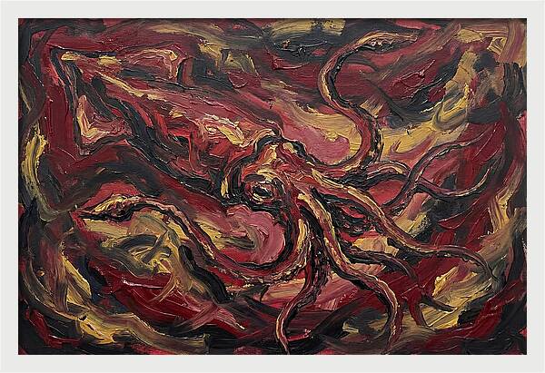 Squid In Fiery Motion
