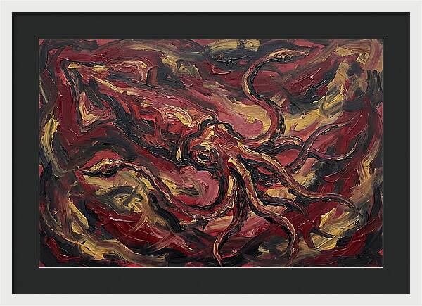 Squid In Fiery Motion