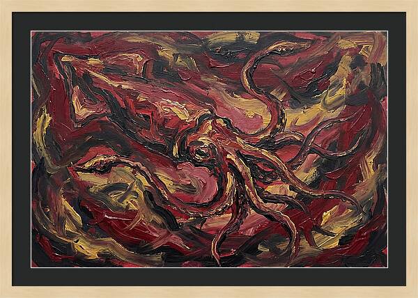 Squid In Fiery Motion