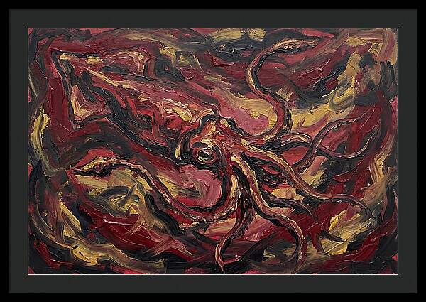 Squid In Fiery Motion