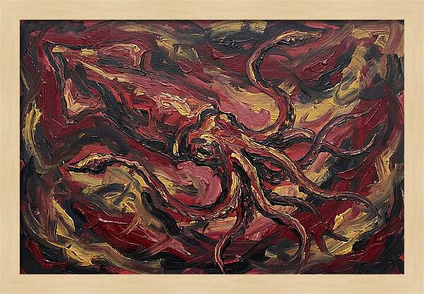 Squid In Fiery Motion