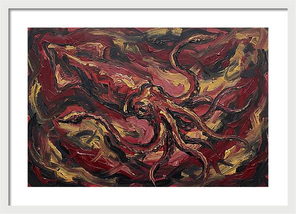 Squid In Fiery Motion