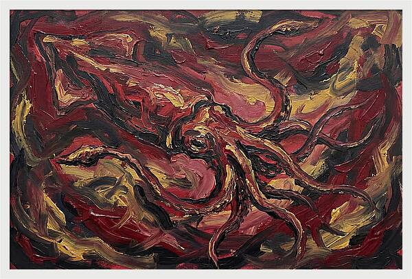 Squid In Fiery Motion