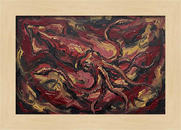 Squid In Fiery Motion