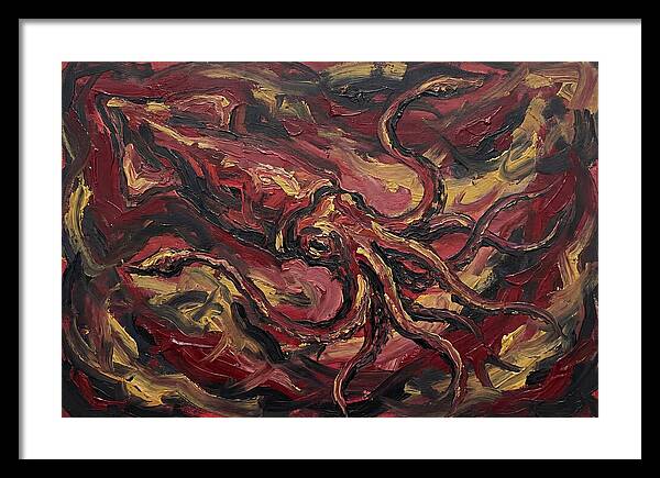 Squid In Fiery Motion
