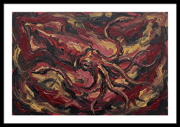 Squid In Fiery Motion