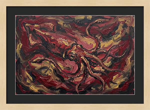 Squid In Fiery Motion