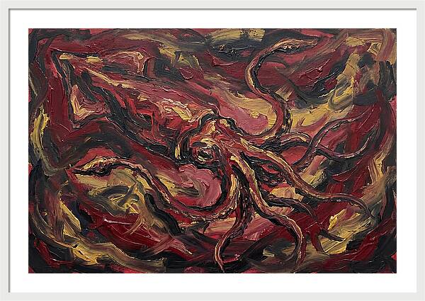 Squid In Fiery Motion