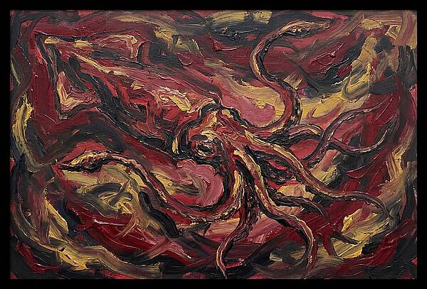 Squid In Fiery Motion