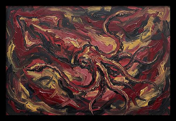 Squid In Fiery Motion
