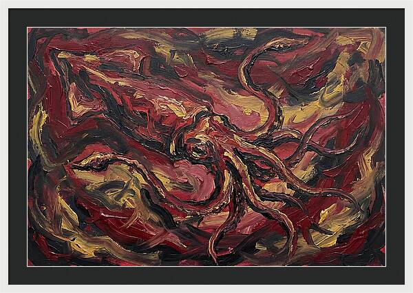 Squid In Fiery Motion