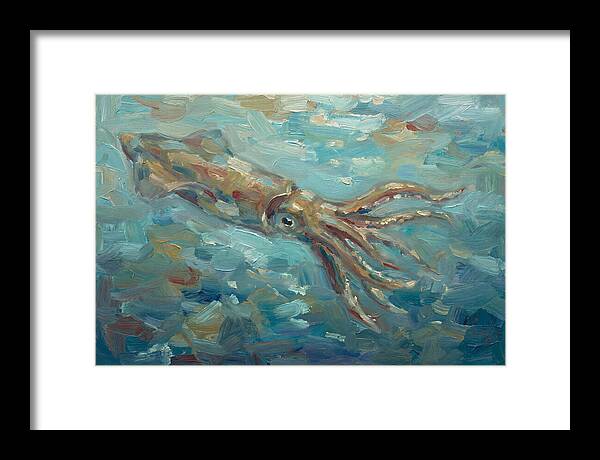 Squid Swimming In Ocean Depths