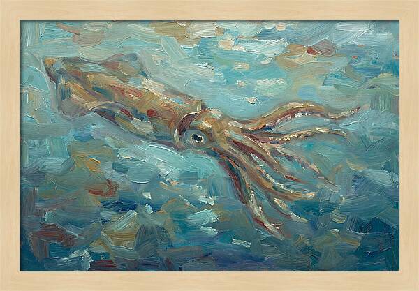 Squid Swimming In Ocean Depths