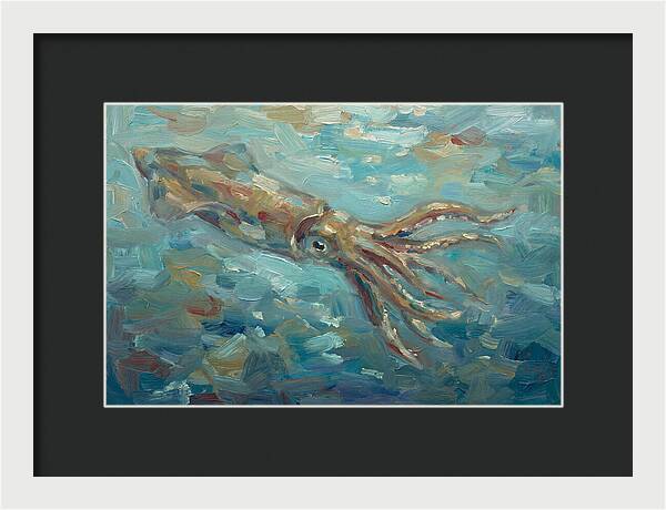 Squid Swimming In Ocean Depths