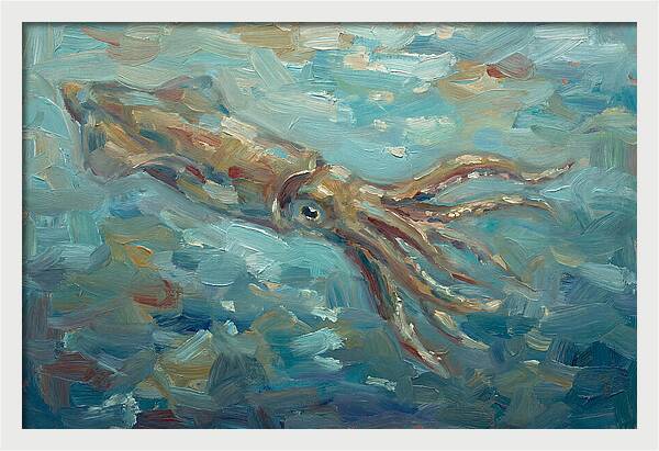 Squid Swimming In Ocean Depths