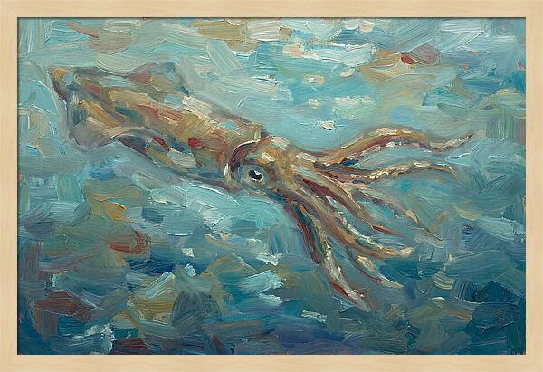 Squid Swimming In Ocean Depths