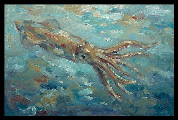 Squid Swimming In Ocean Depths