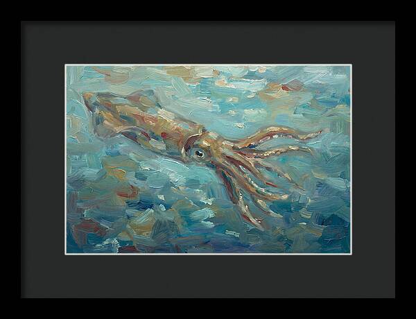 Squid Swimming In Ocean Depths