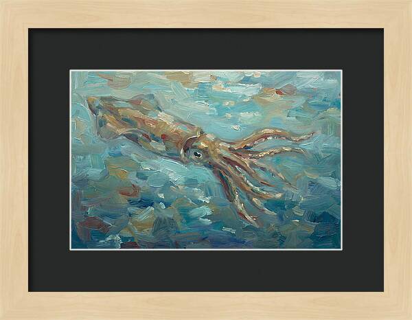 Squid Swimming In Ocean Depths