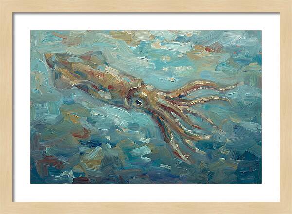 Squid Swimming In Ocean Depths