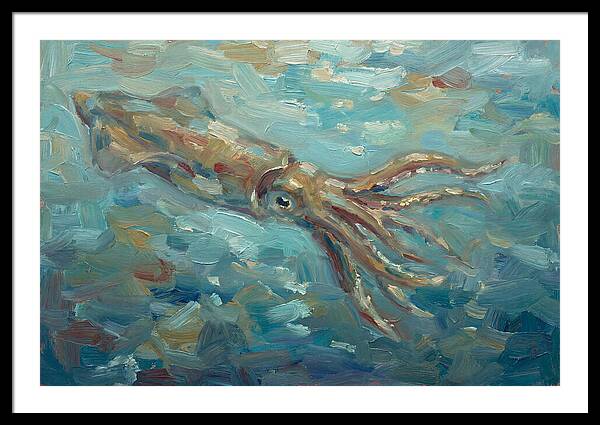 Squid Swimming In Ocean Depths