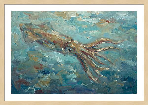 Squid Swimming In Ocean Depths