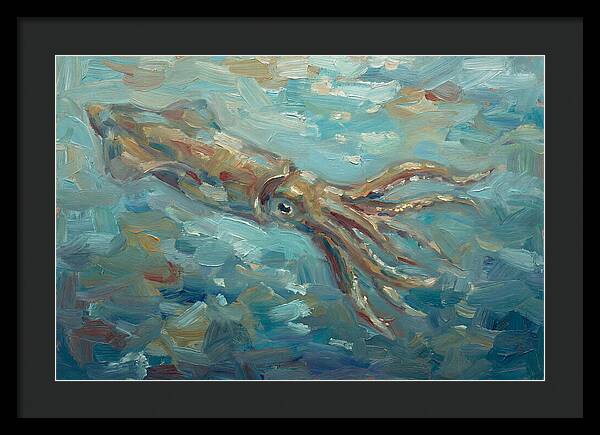 Squid Swimming In Ocean Depths