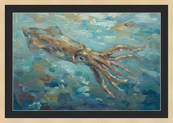 Squid Swimming In Ocean Depths