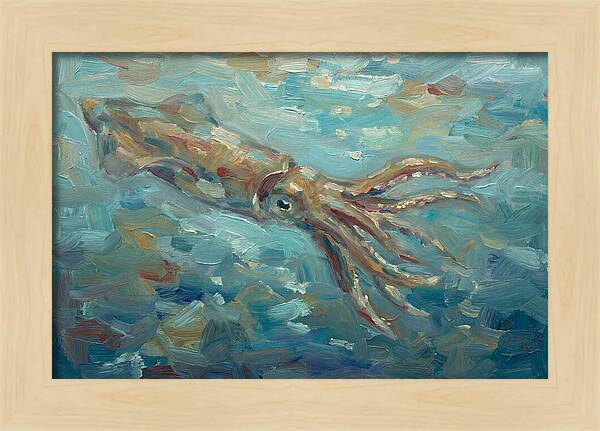 Squid Swimming In Ocean Depths