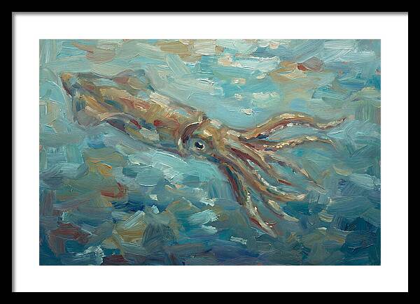 Squid Swimming In Ocean Depths