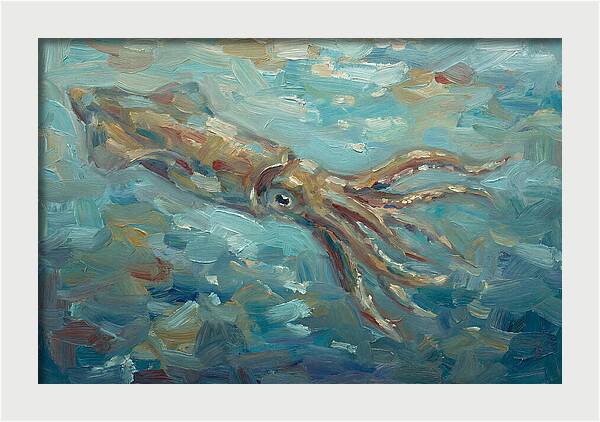 Squid Swimming In Ocean Depths