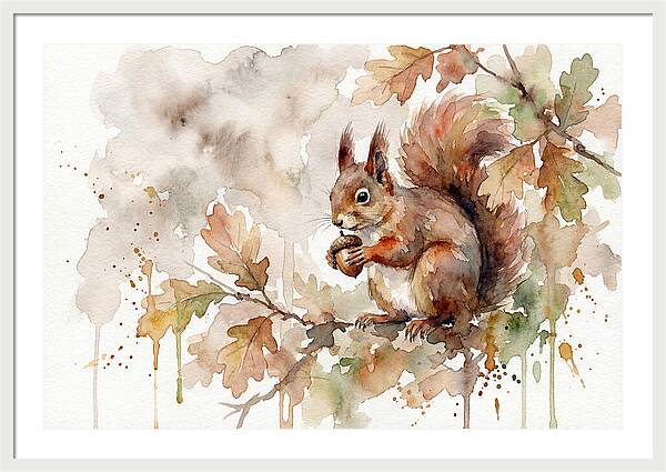 Squirrel Among Autumn Leaves