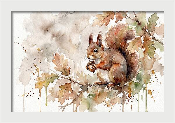 Squirrel Among Autumn Leaves