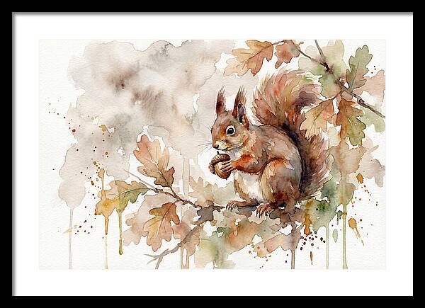 Squirrel Among Autumn Leaves