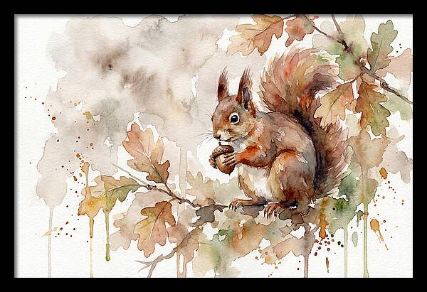 Squirrel Among Autumn Leaves