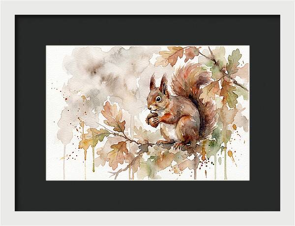 Squirrel Among Autumn Leaves
